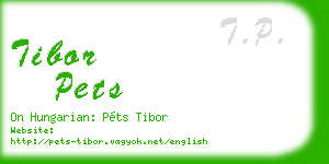 tibor pets business card